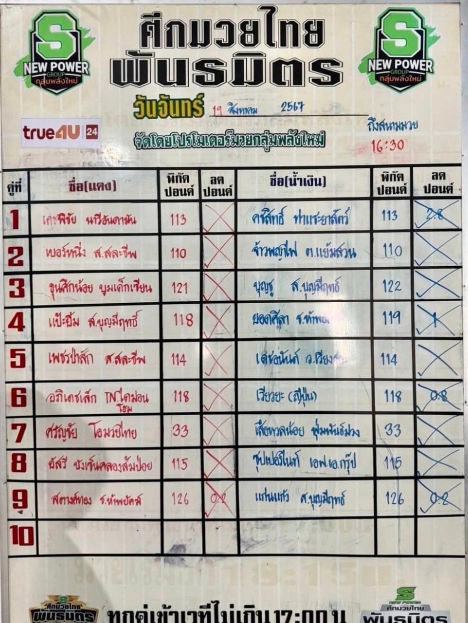 ทีเด็ดมวย ศึกมวยไทยพันธมิตร ประจำวันที่ 19.8.2024